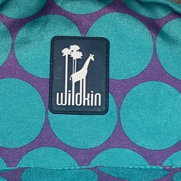 Wildkin purple turquoise blue polka dot backpack 🎒school bookbag zipper pockets - Picture 2 of 11